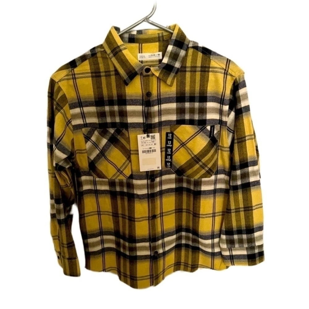 COPY - ZARA BUTTON DOWN SHIRT BLACK/YELLOW | 0387/660